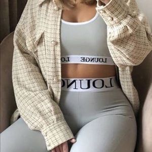 Plaid Pattern Tweed Coat
